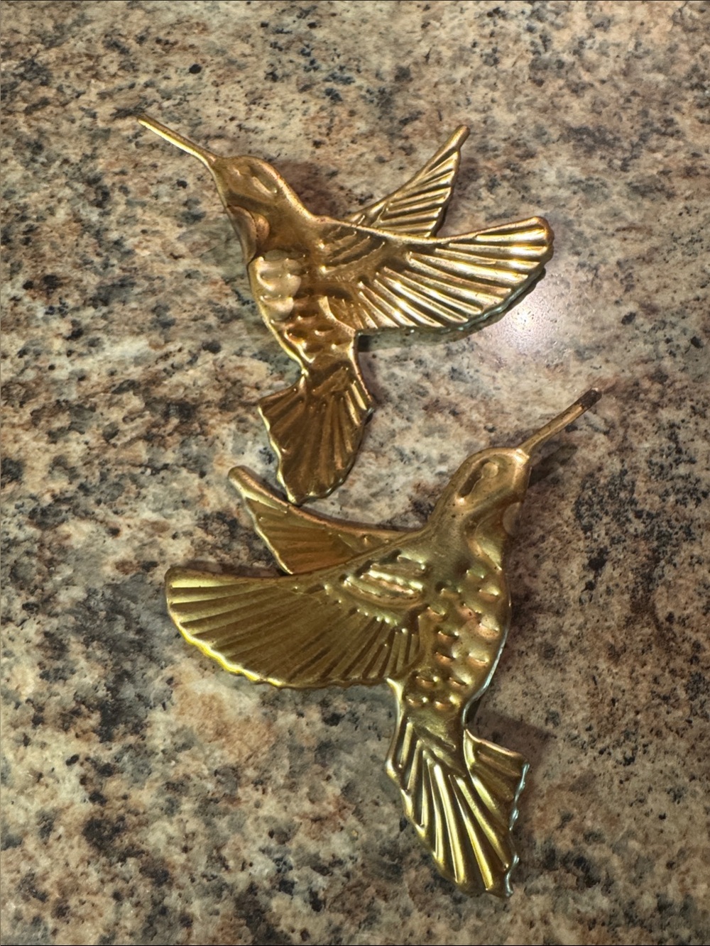 Vintage Hummingbird Wall Decor - Gold Hummingbird Accents